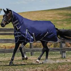 Weatherbeeta ComFiTec Essential Combo Lite Turnout Rug Navy/Silver/Red 